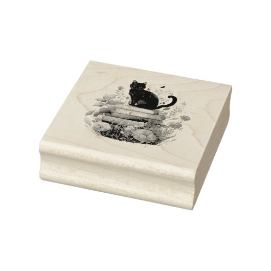 Mooie Flowers Books and a Cat Rubberstempel (Stempel)