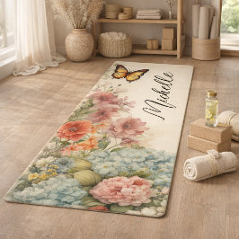 Mooie  Flowers en Vlinder Yogamat