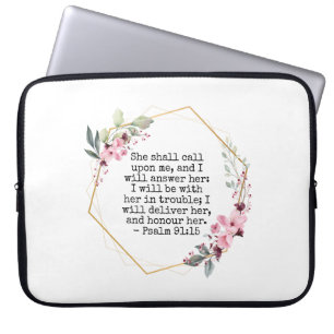 Mooie Flowers Psalm 91-laptophoes Laptop Sleeve