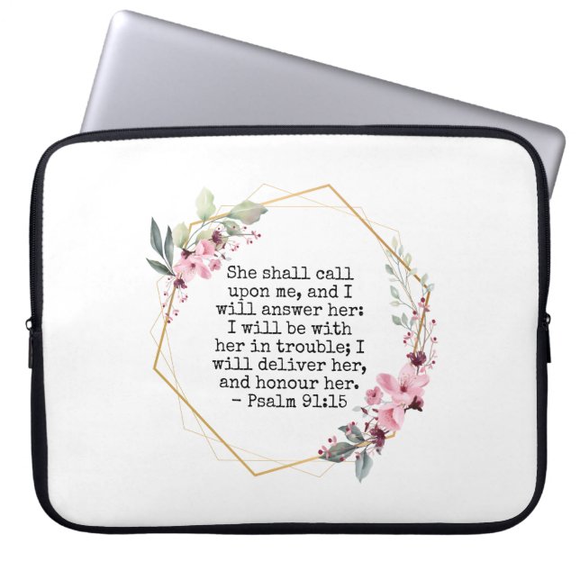 Mooie Flowers Psalm 91-laptophoes Laptop Sleeve (Voorkant)