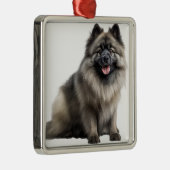 MOOIE FLUFFY KEESHOND PUPPY HOND METALEN ORNAMENT (Rechts)