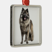 MOOIE FLUFFY KEESHOND PUPPY HOND METALEN ORNAMENT (Rechts)