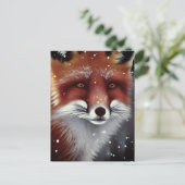 Mooie, fluffy Red Fox in sneeuwkerst Briefkaart (Staand voorkant)
