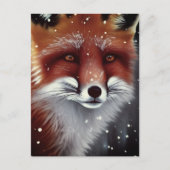 Mooie, fluffy Red Fox in sneeuwkerst Briefkaart (Voorkant)
