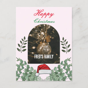 Mooie Foliage boog foto vrolijk kerstroze Briefkaart