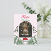 Mooie Foliage boog foto vrolijk kerstroze Briefkaart (Staand voorkant)