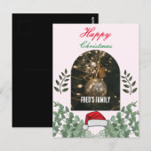 Mooie Foliage boog foto vrolijk kerstroze Briefkaart (Voorkant / Achterkant)