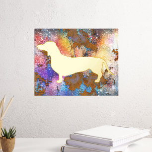 Mooie Folie Dachshund Silhouette Print