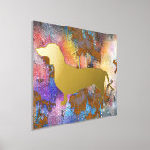 Mooie Folie Dachshund Silhouette Print (Laagn)