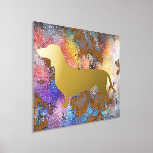 Mooie Folie Dachshund Silhouette Print (Laagn)