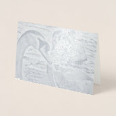 Mooie Folie Kudde Zwanen Kaart Met Eigen Bericht (Voorkant)