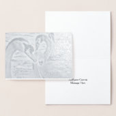 Mooie Folie Kudde Zwanen Kaart Met Eigen Bericht (Display)