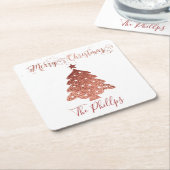 Mooie folie met prettige kerst kartonnen onderzetters (Schuin)