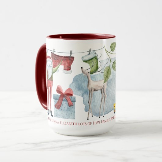 Mooie Folk Art geïllustreerde gepersonaliseerde Ke Mok (Voorkant links)