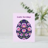 Mooie folklore Paarse Pysanka Paasei Briefkaart (Staand voorkant)