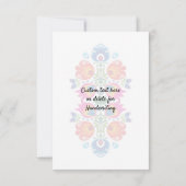 Mooie Folklore Roze, rood en blauw Dank u Bedankkaart (Achterkant)