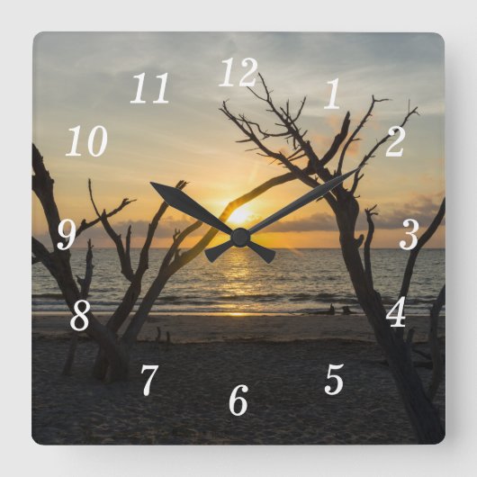 Mooie Folly Morning Wall Clock Vierkante Klok (Voorkant)