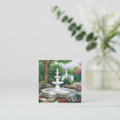 Mooie fontein grafisch vierkante visitekaartje (Staand voorkant)