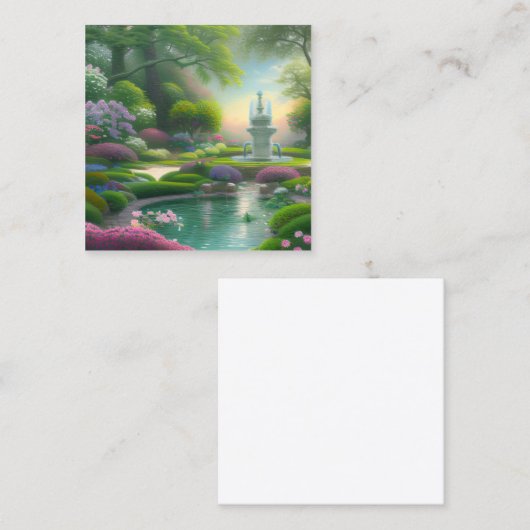 Mooie fontein grafisch vierkante visitekaartje (Voorkant / Achterkant)