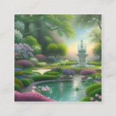 Mooie fontein grafisch vierkante visitekaartje (Voorkant)