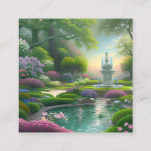 Mooie fontein grafisch vierkante visitekaartje (Voorkant)