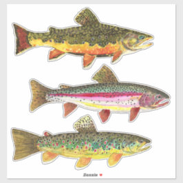 Mooie forel - beek, bruin, regenboog Gevist Sticker