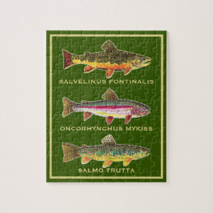 Mooie forel - Brook, regenboog, bruin Legpuzzel
