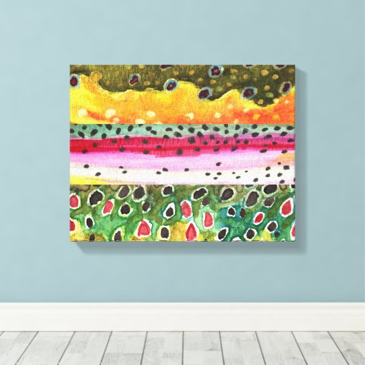 Mooie forel kunst canvas afdruk (Insitu (Houten vloer))