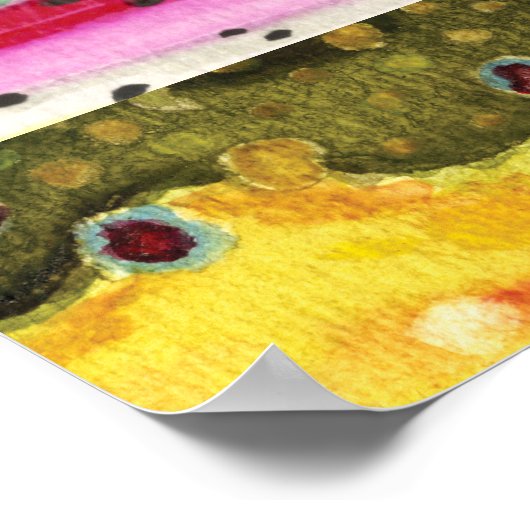 Mooie forel kunst poster (Hoek)