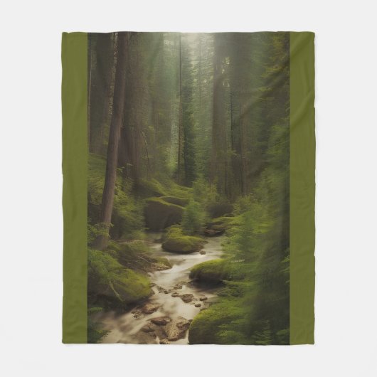 Mooie Forest Scene Fleece Deken (Voorkant)
