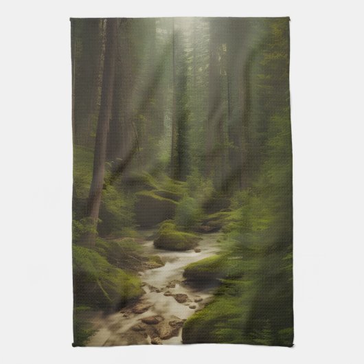 Mooie Forest Scene Theedoek (Verticaal)