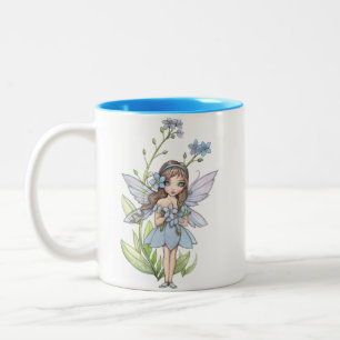 Mooie Forget Me Not Bloemenfee Kopje Tweekleurige Koffiemok