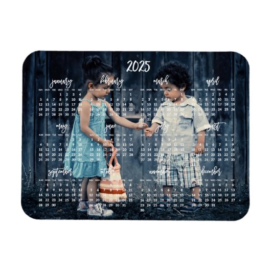 Mooie foto 2025 magnetische kalender 3x4 magneet (Horizontaal)
