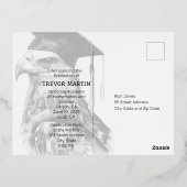 Mooie foto Afstuderen Folie Uitnodiging Briefkaart (Achterkant)