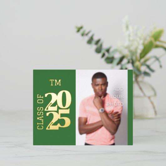 Mooie foto Afstuderen Folie Uitnodiging Briefkaart (Staand Voorkant)