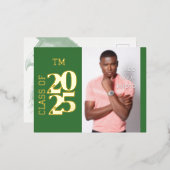 Mooie foto Afstuderen Folie Uitnodiging Briefkaart (Voorkant / Achterkant)