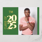 Mooie foto Afstuderen Folie Uitnodiging Briefkaart (Voorkant)