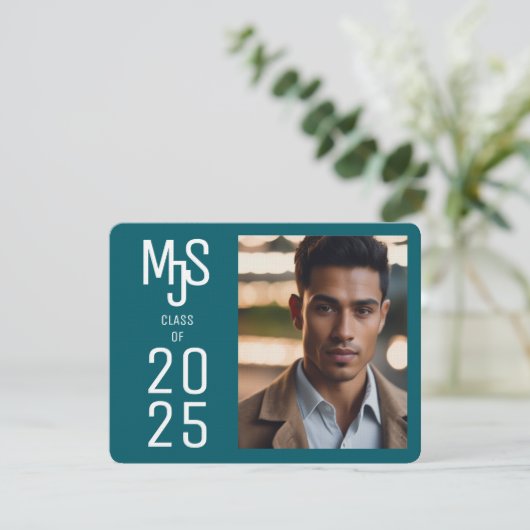 Mooie foto Afstuderen uitnodiging (Staand voorkant)