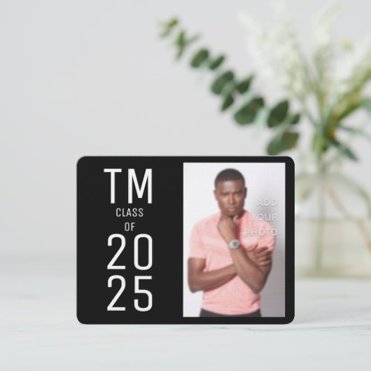 Mooie foto Afstuderen uitnodiging (Staand voorkant)