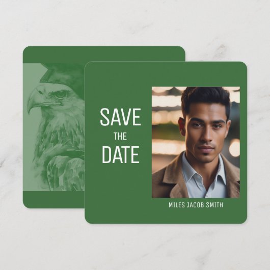 Mooie foto Afstuderen Uitnodiging Save the Date (Voorkant / Achterkant)