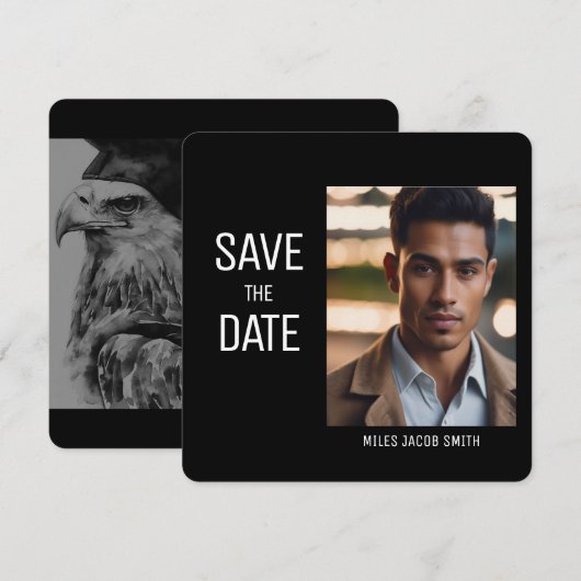 Mooie foto Afstuderen Uitnodiging Save the Date (Voorkant / Achterkant)