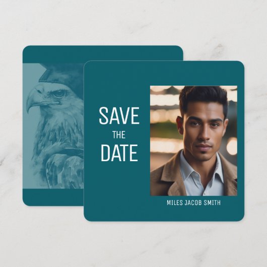 Mooie foto Afstuderen Uitnodiging Save the Date (Voorkant / Achterkant)