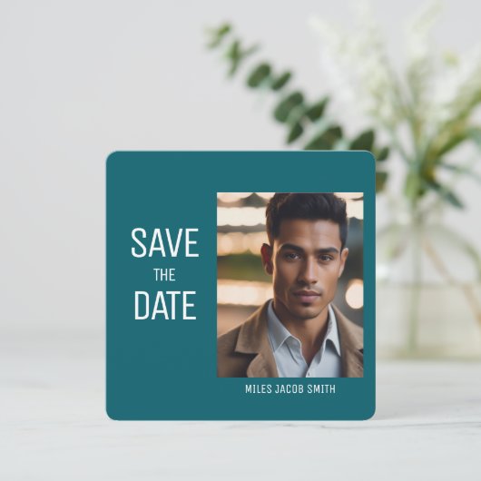 Mooie foto Afstuderen Uitnodiging Save the Date (Staand voorkant)