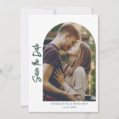 Mooie foto-boog-huwelijk save the date (Voorkant)