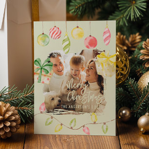 Mooie foto groene Kerst vakantie Feestdagenkaart