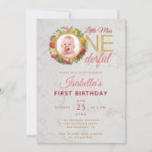 Mooie foto in rozenkrans Eerste verjaardag Kaart (Voorkant)