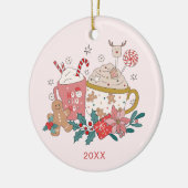 Mooie foto kerstornament keramisch ornament (Links)