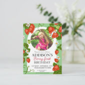 Mooie foto rode blauwe bes zoete 1e verjaardag briefkaart (Staand voorkant)