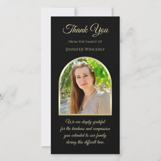 Mooie foto Sympathy Memorial Dank u Bedankkaart (Voorkant)