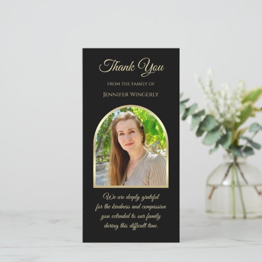 Mooie foto Sympathy Memorial Dank u Bedankkaart (Staand voorkant)